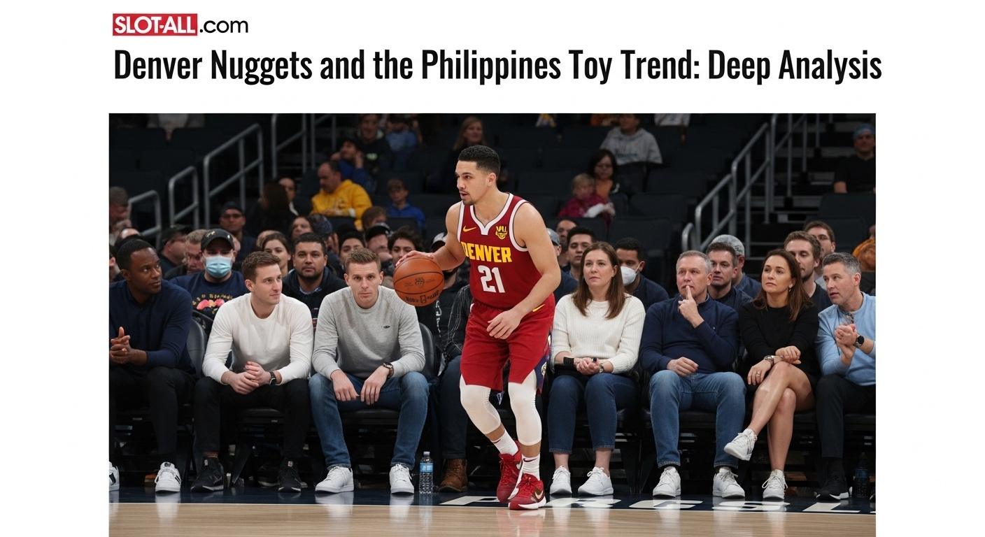 Editorial collage of Denver Nuggets-themed toys in a Philippine market setting for trend analysis.