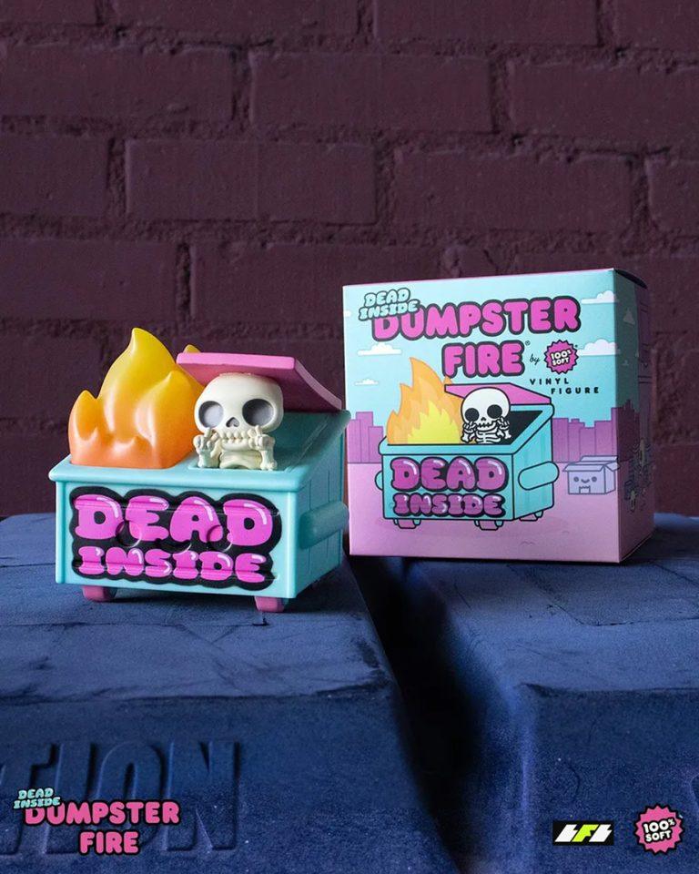 100% Soft Gets Existential with the “Dead Inside” Dumpster Fire Vinyl Figure!